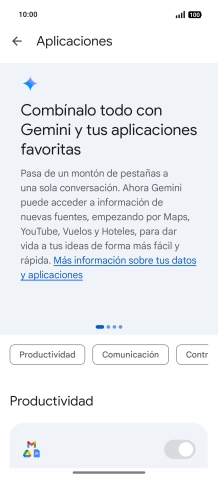 Pulsa el indicador junto a las extensiones deseadas para activar la función.