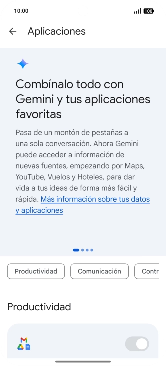 Pulsa el indicador junto a las extensiones deseadas para activar la función.