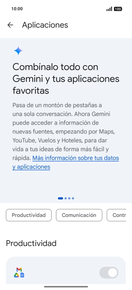 Pulsa el indicador junto a las extensiones deseadas para activar la función.