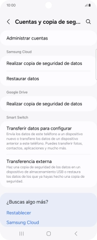 Pulsa Administrar cuentas.