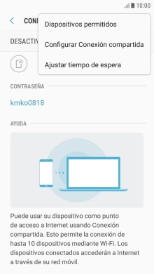 Pulsa Configurar Conexión compartida. Pulsa Configurar Conexión compartida.