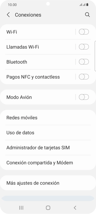 Pulsa Redes móviles.