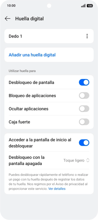 Pulsa los ajustes deseados.