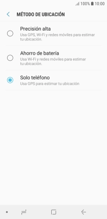 Si seleccionas Precisión alta, el teléfono podrá encontrar tu posición exacta con ayuda de los satélites GPS, la red móvil y una red wifi cercana. El GPS por satélite requiere vista libre al cielo.