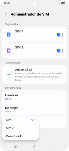 Pulsa el ajuste deseado.