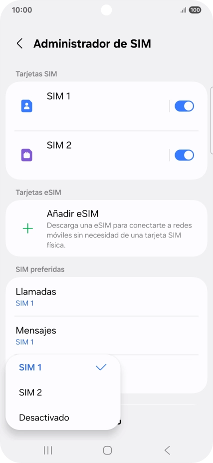 Pulsa el ajuste deseado.