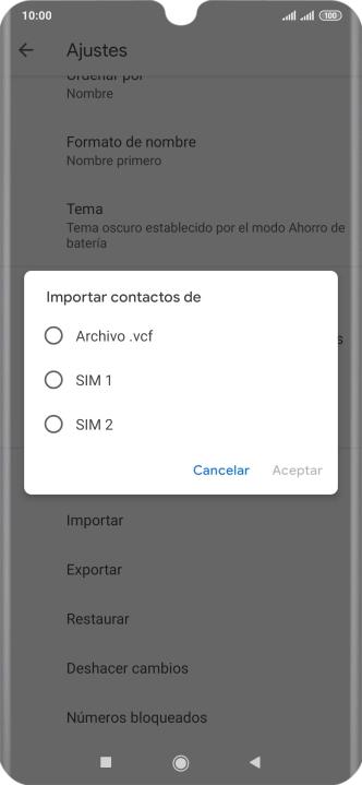Pulsa la tarjeta SIM deseada.