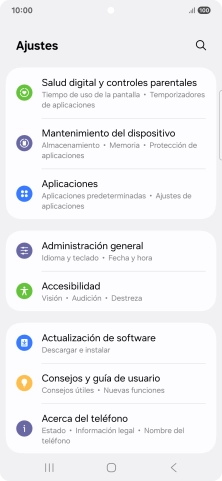 Pulsa Administración general.