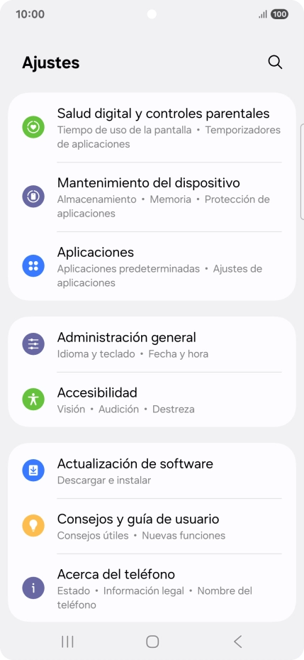 Pulsa Administración general.
