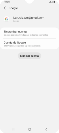 Pulsa Sincronizar cuenta. Pulsa Sincronizar cuenta.