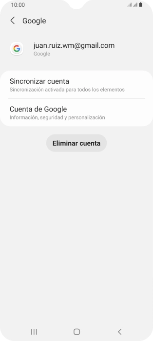 Pulsa Sincronizar cuenta. Pulsa Sincronizar cuenta.