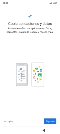 Puedes transferir el contenido de otro teléfono cuando activas tu teléfono por primera vez y cuando lo has restablecido. Cuando aparezca en la pantalla del teléfono esta imagen, ya está listo para la transmisión del contenido del otro teléfono.