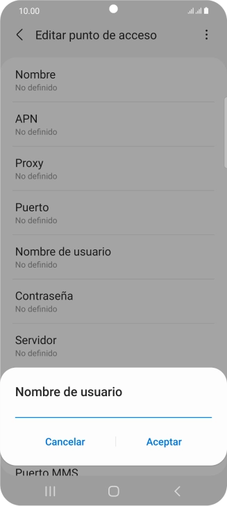 Introduce wap@wap y pulsa Aceptar.