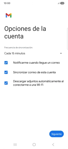 Si aparece en la pantalla esta imagen, tu cuenta de correo electrónico ha sido reconocida y configurada automáticamente. Sigue las indicaciones de la pantalla para introducir más información y terminar la configuración.