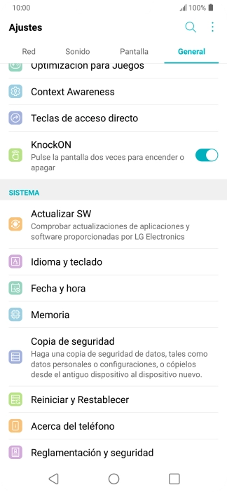 Pulsa Actualizar SW.