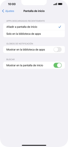 Para añadir nuevas apps descargadas a la pantalla de inicio y a la biblioteca de apps, pulsa Añadir a pantalla de inicio.