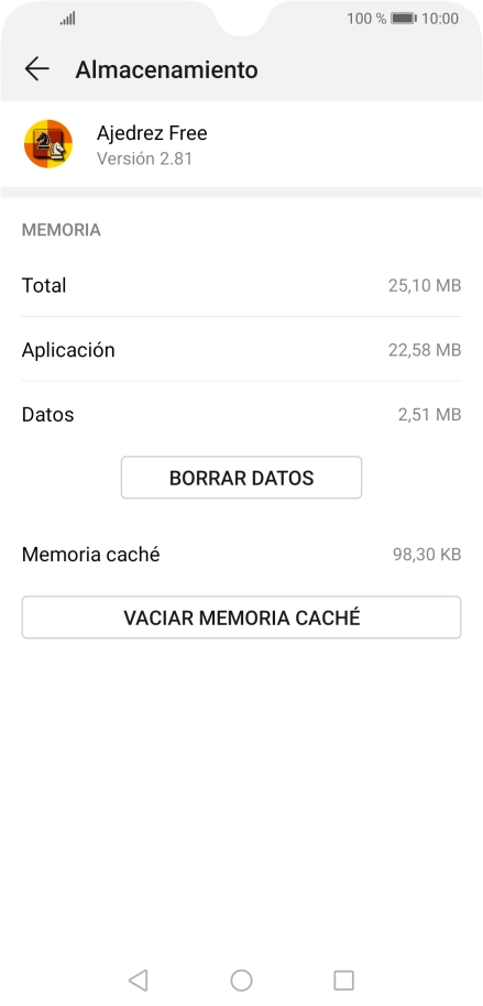 Pulsa VACIAR MEMORIA CACHÉ.