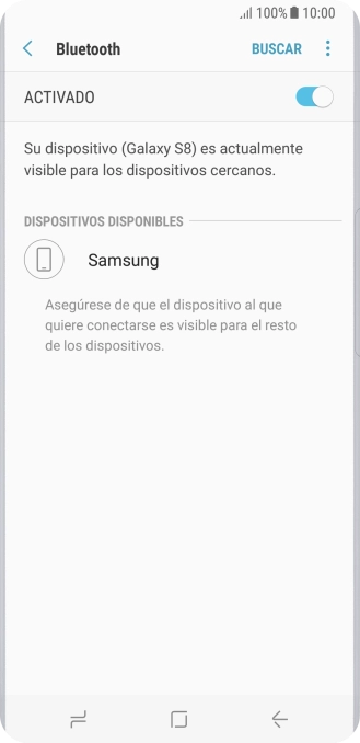 Pulsa el dispositivo Bluetooth deseado y sigue las indicaciones de la pantalla para vincular el dispositivo al teléfono.