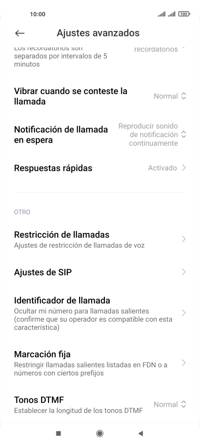 Pulsa Marcación fija.