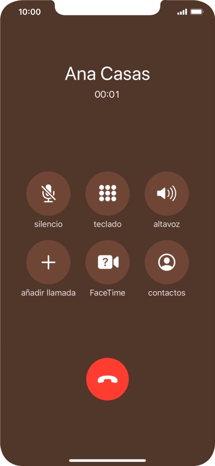 Pulsa el icono de finalizar llamadas para colgar.