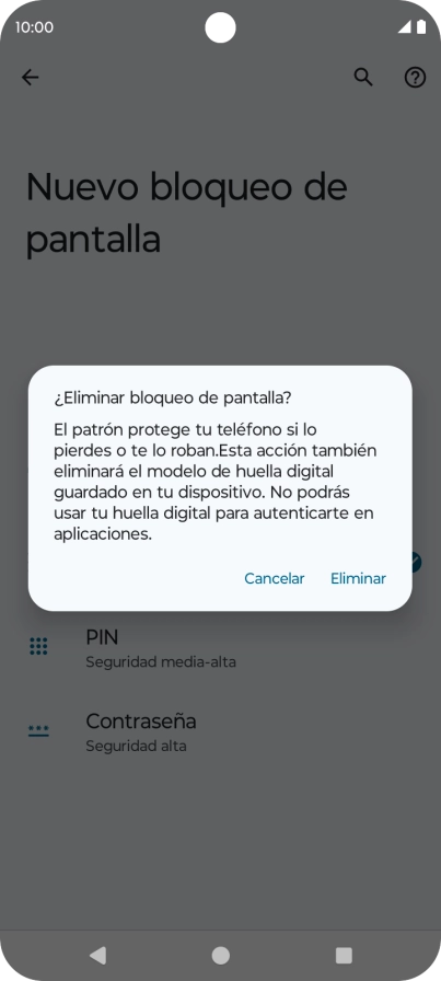 Pulsa Eliminar.