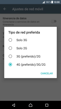 Pulsa el tipo de red deseado. Pulsa el tipo de red deseado.
