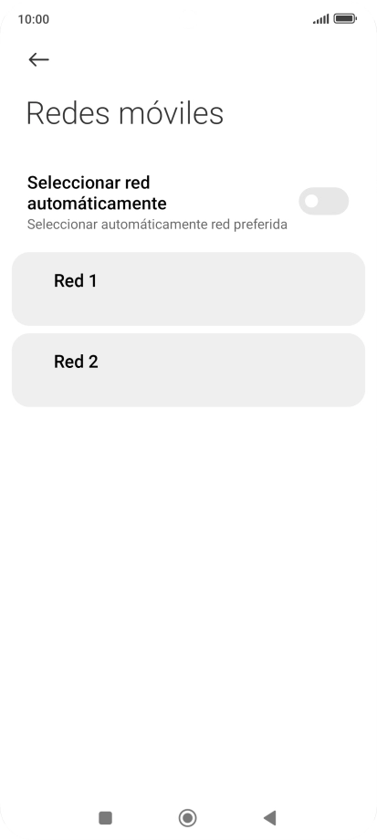 Pulsa la red deseada.