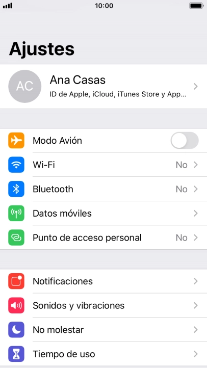 Pulsa Datos móviles. Pulsa Datos móviles.