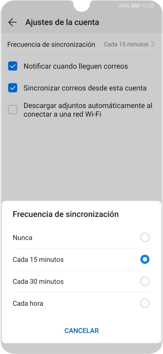 Pulsa el ajuste deseado.