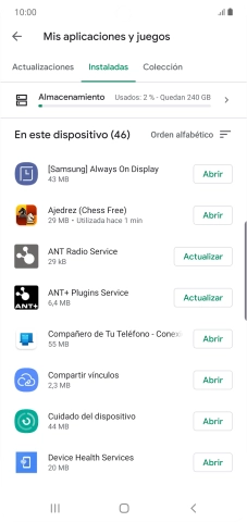 Pulsa la app deseada.