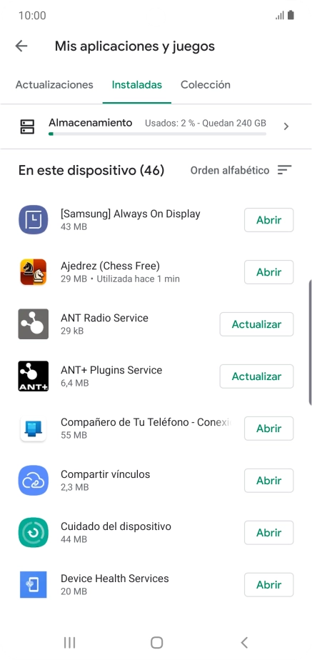 Pulsa la app deseada.