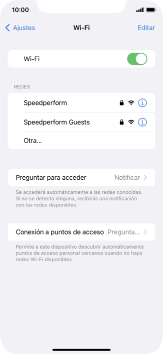 Pulsa la red wifi deseada e introduce la contraseña de esta red.