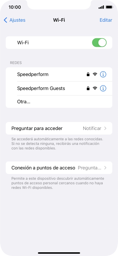 Pulsa la red wifi deseada e introduce la contraseña de esta red.