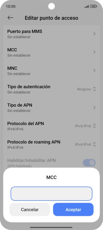 Introduce 214 y pulsa Aceptar.