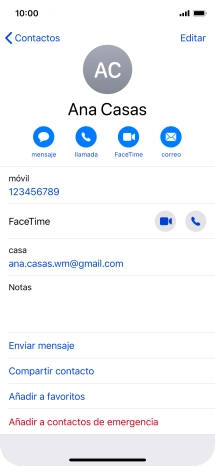Pulsa el número de teléfono deseado.