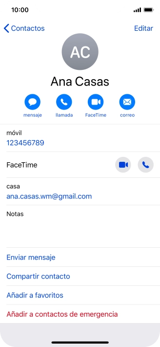Pulsa el número de teléfono deseado.