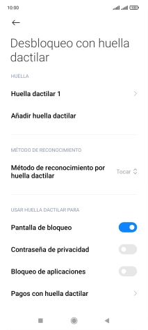 Pulsa  el indicador junto a los ajustes deseados para activarlos o desactivarlos.