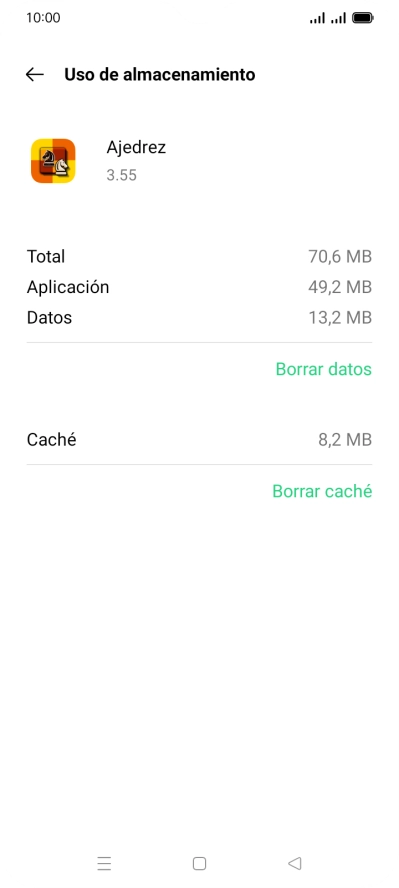 Pulsa Borrar caché.