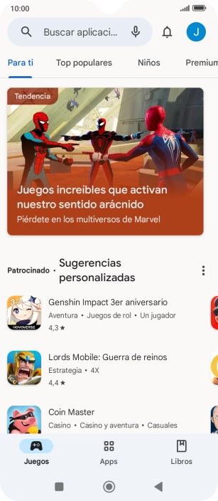 Pulsa en el campo de búsqueda.