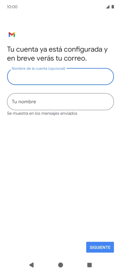 Pulsa Tu nombre e introduce el nombre del remitente.