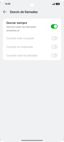 Pulsa el indicador  junto al tipo de desvío deseado.