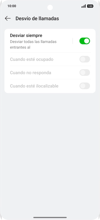 Pulsa el indicador  junto al tipo de desvío deseado.