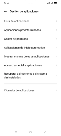 Pulsa Lista de aplicaciones.