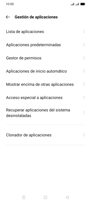 Pulsa Lista de aplicaciones.
