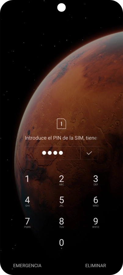 Si lo solicita el teléfono, introduce el código PIN y pulsa el icono de aceptar.