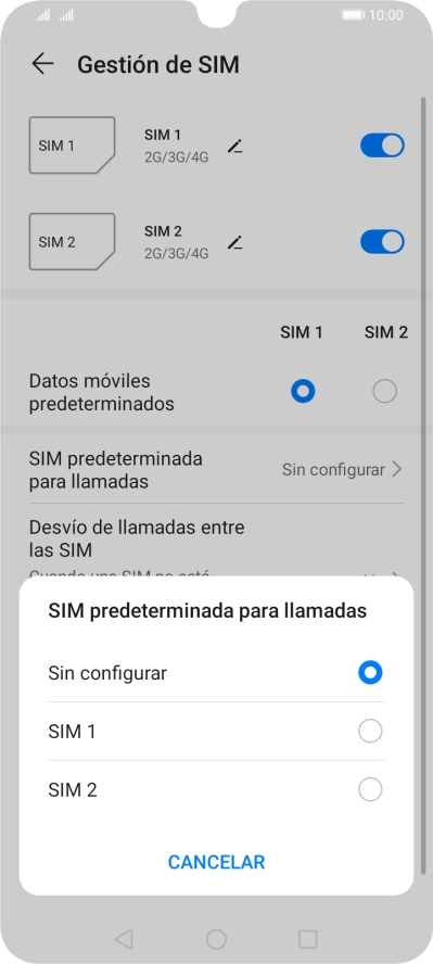 Pulsa el ajuste deseado.