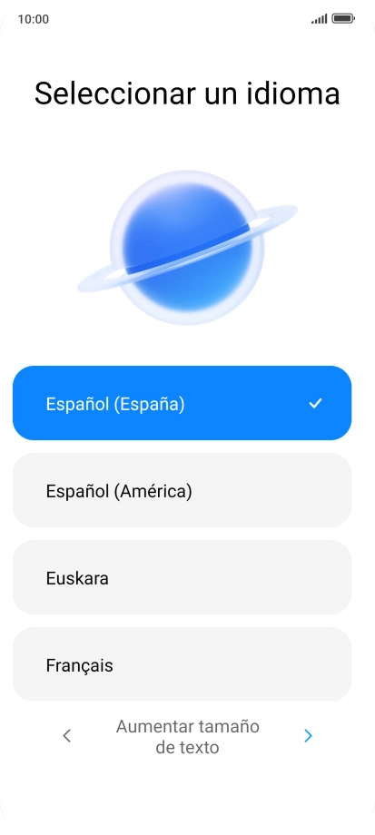 Pulsa el idioma deseado.