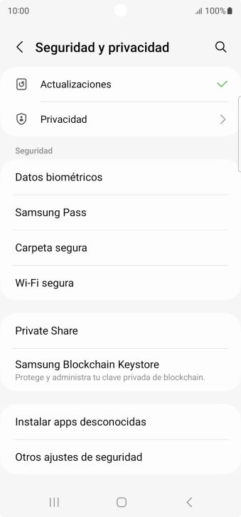 Pulsa Otros ajustes de seguridad.