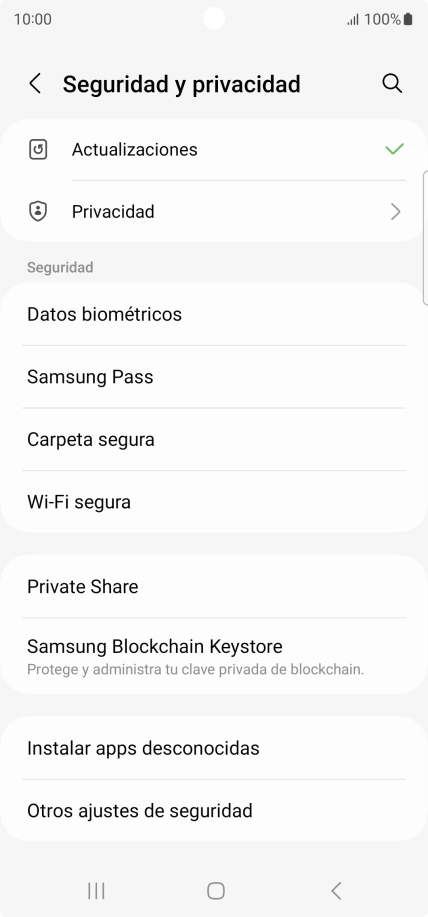Pulsa Otros ajustes de seguridad.