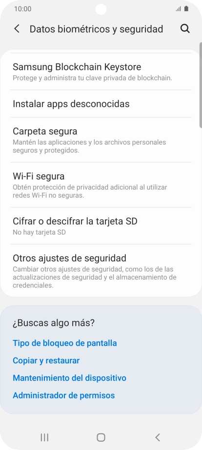 Pulsa Otros ajustes de seguridad.